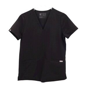 FIGS Women’s Casma Three-Pocket Scrub Top Black Size Small Style FW1100